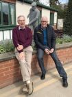 Johnsons of Whixley chairman John Richardson, BBC Look North’s Harry Gration and the statue.